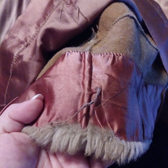 Vintage 60s Lilli Ann Suede/Faux Fur Belted Coat - Picture 15 of 16